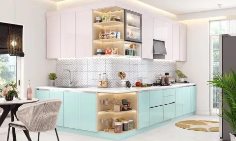 Open-Concept Kitchen with Waterfall Island