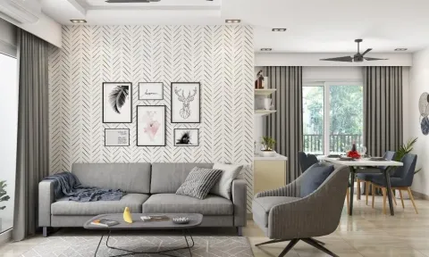 Open-Plan Grand Living Room Paneling